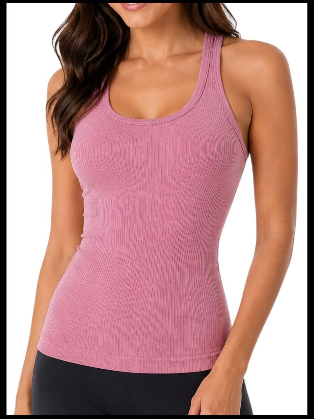 Lululemon Ebb to Street Tank Rose Blush Pink Ribbed Built In Bra 8